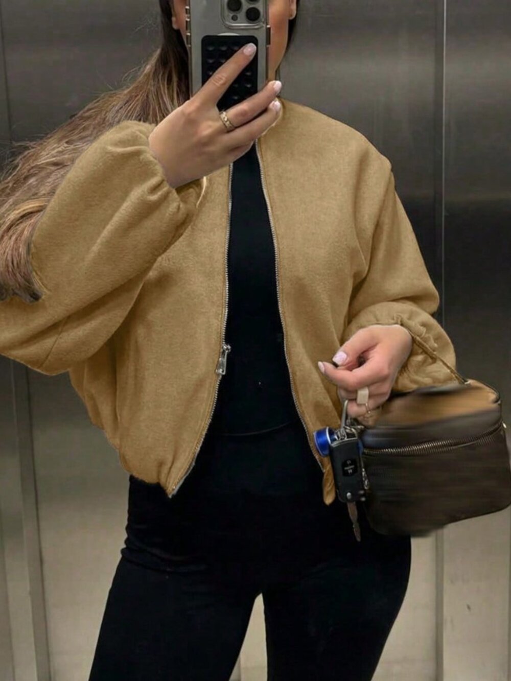 Camel Casual Women's Zip-Soft Bomber Jacket - Picture 2 of 6